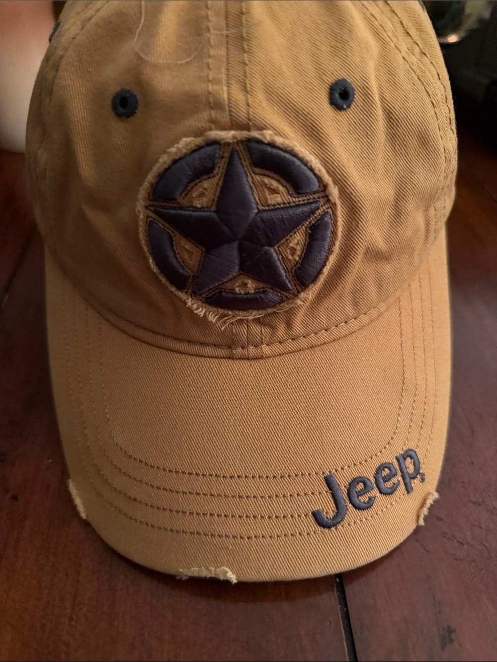 Jeep Tan Cap with Navy Star Patch
